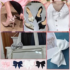 8 шт. 4-х цветный съемный бант из атласной ленты для украшения обуви&nbsp;DIY-PH0023-71