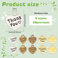 150 шт. 5 цвета подвески из сплава в тибетском стиле&nbsp;TIBEP-FG0001-05