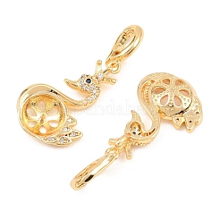 Кулоны из латуни с кубическим прозрачным цирконием&nbsp;KK-H538-18G