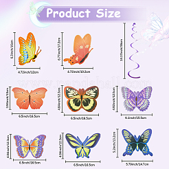 Спиральный орнамент из ПВХ с изображением бабочки DIY-WH20007-29