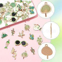 48шт 12 стиля подвески из сплава с эмалью&nbsp;ENAM-FS0003-58