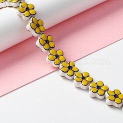 Ручной работы фарфора цветок бисер пряди&nbsp;PORC-F003-01C