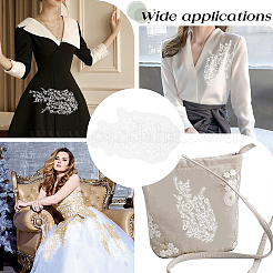 Кружевные аппликации из цветочных бисера&nbsp;DIY-WH0304-958