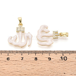 Messing micro pave Zirkonia Emaille Anhänger&nbsp;X-KK-L231-06G-02