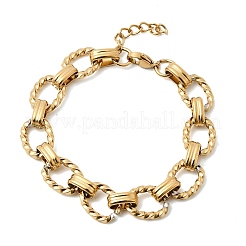 Pulseras de cadena de eslabones de acero inoxidable 304 para mujeres y hombres.&nbsp;BJEW-L720-02G