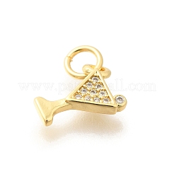 Латунные микропаве прозрачные подвески с фианитом&nbsp;KK-L225-009G-01