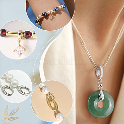 2 шт. 925 овальных кольца с пружинным затвором из стерлингового серебра STER-PH0003-75G