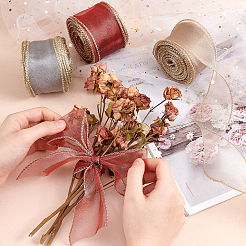 3 шт. двухцветная нейлоновая сетчатая лента для изготовления бантов ORIB-PH0001-01