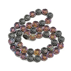 Нити прозрачных бусин из гальванического стекла с полупокрытием&nbsp;EGLA-G037-10A-HP04