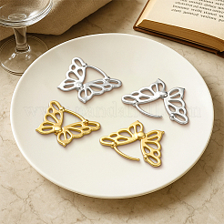 4 пара двухцветных серег-колец в форме бабочек из сплава&nbsp;EJEW-HY0001-44