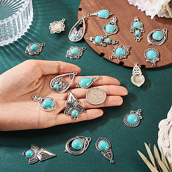 20 pz 10 stili tibetano lega pavé imitazione turchese pendenti&nbsp;FIND-TA0008-36