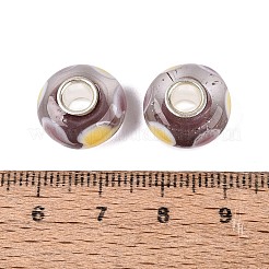 Handgefertigte Glasperlen mit Messingkern im europäischen Stil&nbsp;LAMP-N044-04S-03