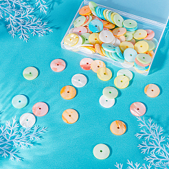 120 шт. 6-х цветные крашеные натуральные ракушечные бусины SHEL-PH0001-23