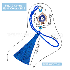 Ahademaker 8 шт. 2 цвета ccb пластиковый подвеска в форме капли украшения&nbsp;HJEW-GA0001-21