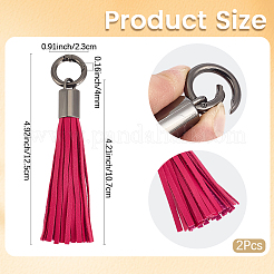 2 pendentif à pompon en imitation cuir&nbsp;AJEW-CL0005-10A
