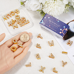 1 комплект бусин-слайдов из сплава со стразами FIND-SC0010-02