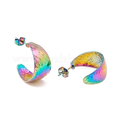 Массивные серьги-гвоздики в форме буквы С из нержавеющей стали 304 с ионным покрытием (IP) EJEW-P198-13MC