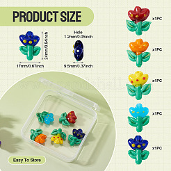 5шт 5 цвета бусины лэмпворк ручной работы&nbsp;LAMP-TA0002-15