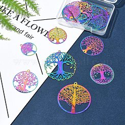 14 шт. 7 стиля ионного покрытия (IP) 201 филигранные подвески из нержавеющей стали&nbsp;FIND-FS0002-75