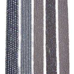 Гальванизировать непрозрачные сплошной цвет стеклянные бусы пряди&nbsp;LS-EGLA-A044-P4mm-L10