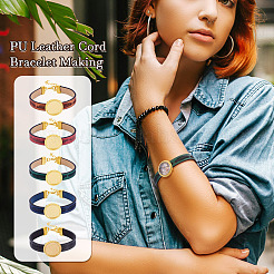 5 pz kit fai da te per realizzare braccialetti in cordino di pelle PU&nbsp;DIY-TA0012-05G