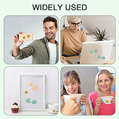 8 шт. 8 стиля УФ-наклейка с изображением цветка и бабочки для стеклянного стакана DIY-CN0003-01B