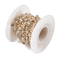 Laiton main chaînes de perles de verre&nbsp;GL-CBA1C06-01G-06