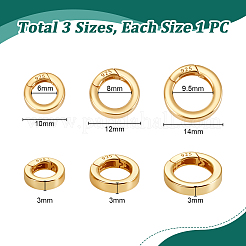 3 pièce 3 styles 925 anneaux de porte à ressort en argent sterling&nbsp;STER-PH0003-33
