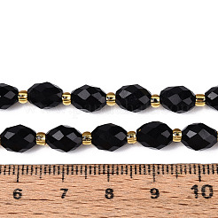 Натуральный черный обсидиан бисер пряди G-N342-53-8x6-01