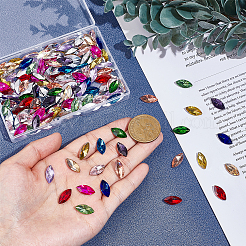 192шт 12 цвета стеклянные кабошоны со стразами&nbsp;GLAA-PH0004-37