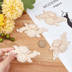 Holz geschnitzte Applikationen&nbsp;DIY-WH0032-28