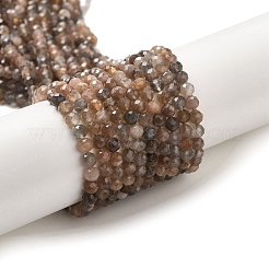 Нити из натуральных бусин из нескольких лунных камней G-B074-B08-03