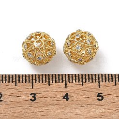 Messing Micro Pave klare Zirkonia Perlen&nbsp;KK-D228-05G