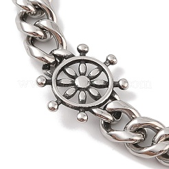 Ионное покрытие (ip) 304 нержавеющая сталь шлем звено цепи браслеты для мужчин BJEW-B096-41AS