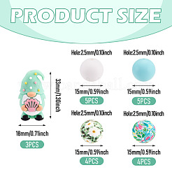 21 pièces 5 styles de perles de silicone écologiques de qualité alimentaire&nbsp;FIND-TA0010-86B