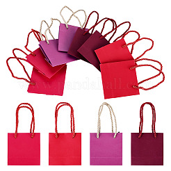 8 Stück quadratische Geschenktüten aus Papier mit Henkeln in 4 Farben&nbsp;CARB-TA0001-18B