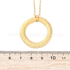 Ожерелья с текстурированным кольцом из нержавеющей стали 304 NJEW-H059-23G