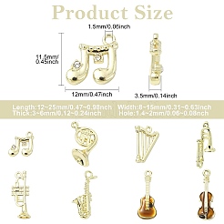 16 pz 8 stili di ciondoli in lega di strumenti musicali&nbsp;FIND-CJ0005-56G