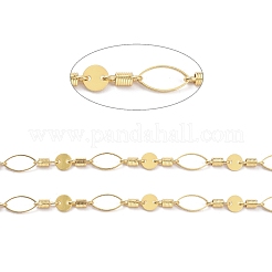 Латунные плоские цепочки с пайетками&nbsp;CHC-D028-07G