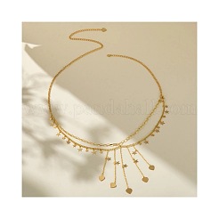 Сердце звезда железо и латунь и сплав кисточки двухслойные поясные цепи для бикини FS-WGFEFD2-01