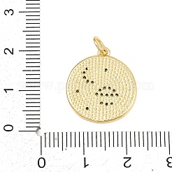 Pendentifs en laiton micro pavé de zircons cubiques bleu ciel&nbsp;CU-CBA4A93-03E-G