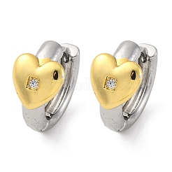 Латунные серьги-кольца из прозрачного кубического циркония EJEW-H158-19B-GP