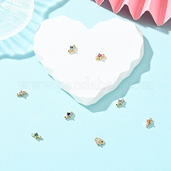 16 Stück 8 Farben Messing Mikropavé Zirkonia Mehrstrang-Glieder&nbsp;FIND-CJ0005-87