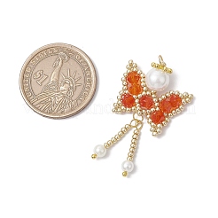 Подвески-бабочки из стеклянного бисера&nbsp;PALLOY-MZ00649-02