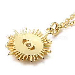 Ожерелья с подвесками из латуни с микропаве и прозрачным кубическим цирконием для женщин&nbsp;LS-NJEW-B092-03G