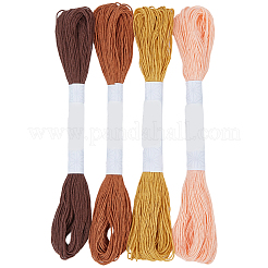 4かせ 4色 6層綿刺繍糸  クロスステッチの糸  ミックスカラー  1mm  約21.87ヤード（20m）/かせ  1 かせ/色&nbsp;EMBR-WH20001-003A