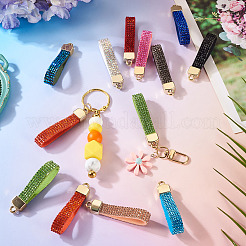 11 шт. 11-цветная фурнитура для брелока из сплава со стразами&nbsp;FIND-BT0001-38B