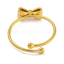 Регулируемое кольцо-бантик из нержавеющей стали 304 для женщин RJEW-U015-08G