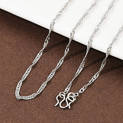 1.7 мм латунные цепочки из сингапура для женщин и мужчин NJEW-G174-02P