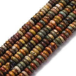 Натуральная полихромная яшма/камень Пикассо/нити бус из яшмы Пикассо G-L624-H04-6x2mm